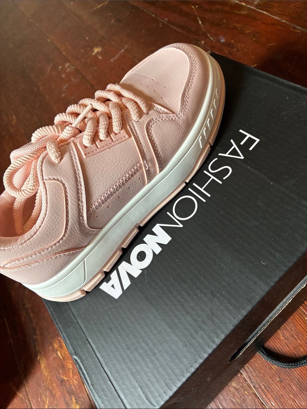 Fashion Nova Women's Blush Lace-Up Platform Sneaker